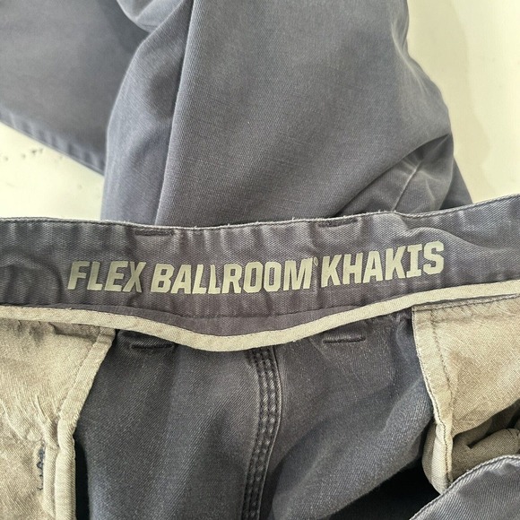 Duluth Trading Flex Ballroom Khakis Mens 40x30 Blue Canvas Pants Workwear - Picture 9 of 10